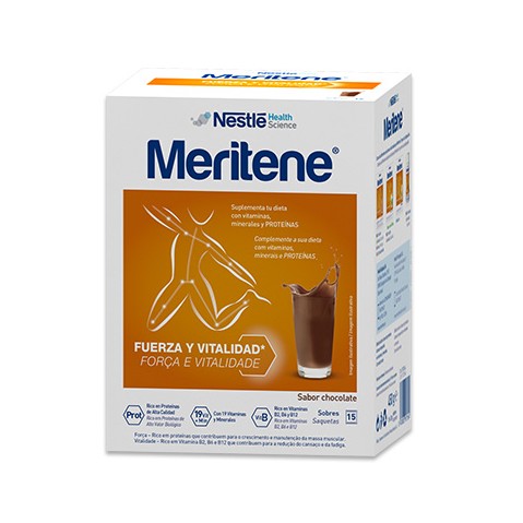 Meritene Fuerza y Vitalidad Chocolate 15 Sobres - Farmacia Puntual